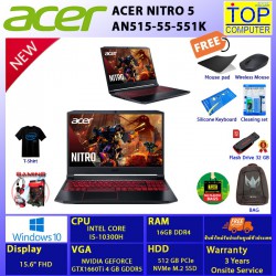 ACER NITRO 5 AN515-55-551K/I5-10300H/16 GB/512GB SSD/15.6 FHD/GTX1660Ti/WIN10/BY TOP COMPUTER