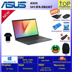 ASUS S413FA-EB630T/I3-10110U/4 GB/512 GB SSD/14 FHD/INTEGRATED/WIN10/BY TOP COMPUTER