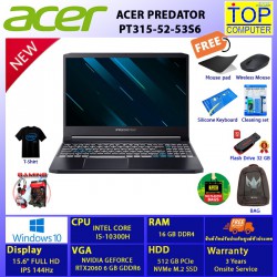 ACER PREDATOR PH315-52-53S6/I5-10300H/16GB/1TB SSD/15.6 FHD/RTX2060/WIN10/BY TOP COMPUTER