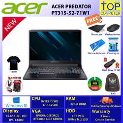 ACER PREDATOR PT315-52-71W1/I7-10750H/32GB/1TB SSD/15.6 FHD/RTX2060/WIN10/BY TOP COMPUTER