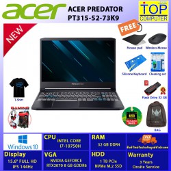 ACER PREDATOR PT315-52-73K9/I7-10750H/32GB/1TB SSD/15.6 FHD/RTX2070/WIN10/BY TOP COMPUTER