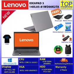 LENOVO IDEAPAD 3 14IIL05-81WD00K2TA/I5-1035G1/8 GB/512 GB SSD/14 FHD/GRAPHICS/WIN10/BY TOP COMPUTER