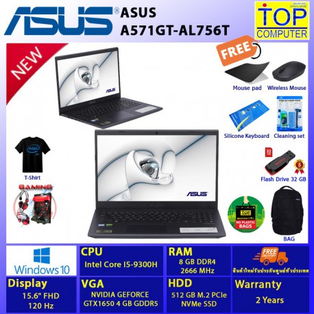 ASUS A571GT-AL756T/I5-9300H/8 GB/ 512 GB SSD/15.6 FHD/GTX 1650/WIN10/BY TOPCOMPUTER