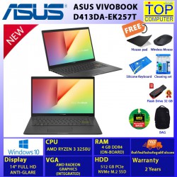 ASUS VIVOBOOK D413DA-EK257T/RYZEN 3/4 GB/512GB SSD/14 FHD/INTEGRATED/WIN10/BY TOP COMPUTER