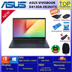ASUS VIVOBOOK D413DA-EK205TS/RYZEN 5/8 GB/512GB SSD/14 FHD/INTEGRATED/WIN10/BY TOP COMPUTER