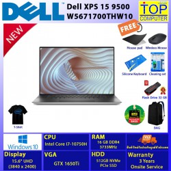 DELL XPS 15 9500 W5671700THW10/I7-10750H/16 GB/512GB SSD/15.6 UHD/INTEGRATED/WIN10/BY TOP COMPUTER