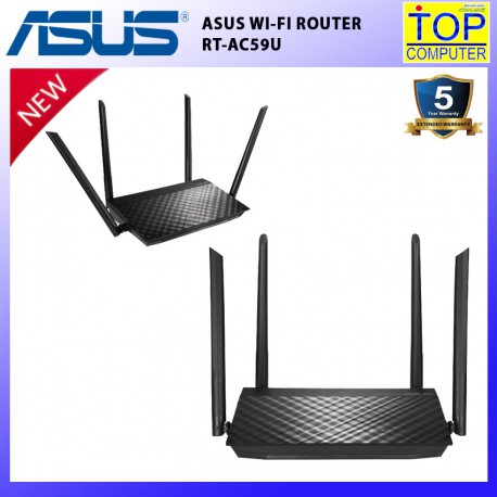 ASUS ROUTER (เราเตอร์)  RT-AC59U AC1500 DUAL BAND WI-FI ROUTER WITH MU-MIMO/BY TOP COMPUTER