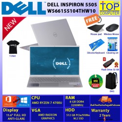 Dell Inspiron 5505-W566155104THW10 /Ryzen 7/8 GB / 512GB SSD /Integrated/15.6 FHD/ Win10/BY TOP COMPUTER
