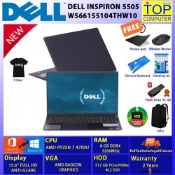 DELL INSPIRON 5505-W566155104THW10 / RYZEN 7/8 GB /SSD 512 GB/15.6 FHD/INTEGRATED/WIN10/BY NOTEBOOK STORE