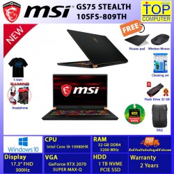 MSI GS75 STEALTH 10SFS-809TH/I9-10980HK/32GB/SSD 1TB/17.3 FHD 300Hz/RTX2070/WIN10/BY TOP COMPUTER