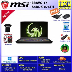 MSI BRAVO 17 A4DDK-076TH/Ryze7 4800H /RAM 16 BG/ 512GB/17.3"/RX 5500M/WINDOWS HOME 10 /BLACK/BY TOP COMPUTER