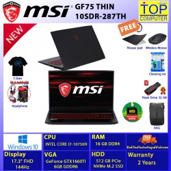 MSI GF75 THIN 10SDR-287TH/I7-10750H/16 GB/512 GB SSD/17.3 FHD/GTX1660/WIN10/BY TOP COMPUTER