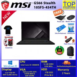 MSI GS66 Stealth 10SFS-454TH/I9-10980H/16 GB/ 1 TB SSD/15.6 FHD/RTX2070/WIN10/BY TOP COMPUTER