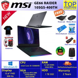 MSI GE66 Raider 10SGS-400TH/I9-10980H/32 GB/1 TB SSD/15.6 UHD/RTX2080/WIN10/BY TOP COMPUTER