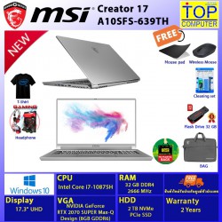 MSI Creator 17 A10SFS-639TH/I7-10875H/32 GB/2 TB SSD/ 17.3 UHD/ RTX2070/WIN10/BY TOPCOMPUTER