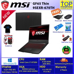 MSI GF65 Thin 9SEXR-670TH/I7-9750H/8GB/512GB SSD/15.6 FHD/RTX2060/WIN10/BY TOP COMPUTER