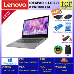 LENOVO IDEAPAD 3 14IIL05-81WD00LJTA/ I3-1005G1/8 GB /SSD 256 GB/14" FHD/INTEGRATED/WIN10+OFFICE/BY TOP COMPUTER
